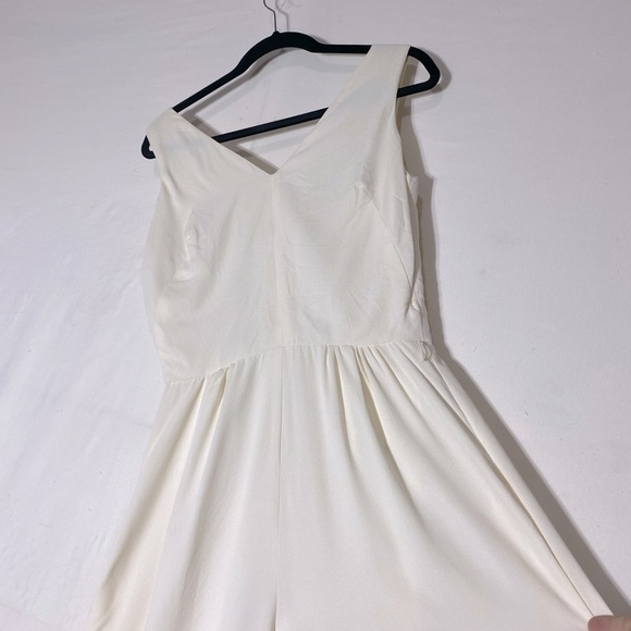 Vintage Diamond Tea Gown Cream Sleeveless Cropped Wide Leg Culotte Jumpsuit M - Picture 16 of 16